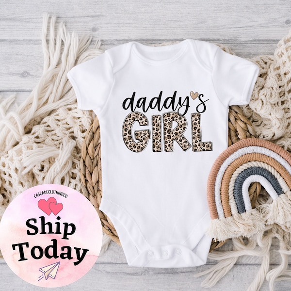 Daddy's Girl Leopard Onesie®, Custom Baby Girl Bodysuit, Coming Soon Baby Onesie®®, Father's Day Onesie®,Cute Father's Day, Fathers Day Gift