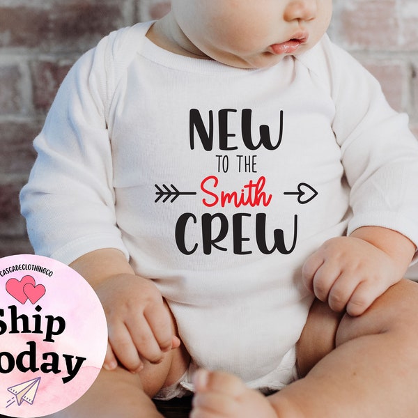 Personalized New To The Crew Onesie®, New To The Crew Custom Baby Bodysuit, New To The Crew Toddler Shirt, Baby Shower Gift, New To The Crew