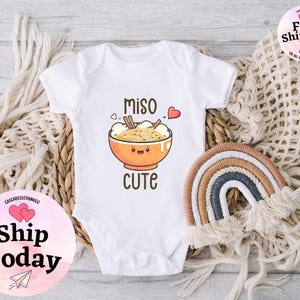 Miso Cute Onesie®, Baby Shower Gift, Cute Baby Onesies®, Newborn, Unisex Baby Clothes, Baby Shower Gift, Unisex Baby Clothes, Hipster Baby image 4