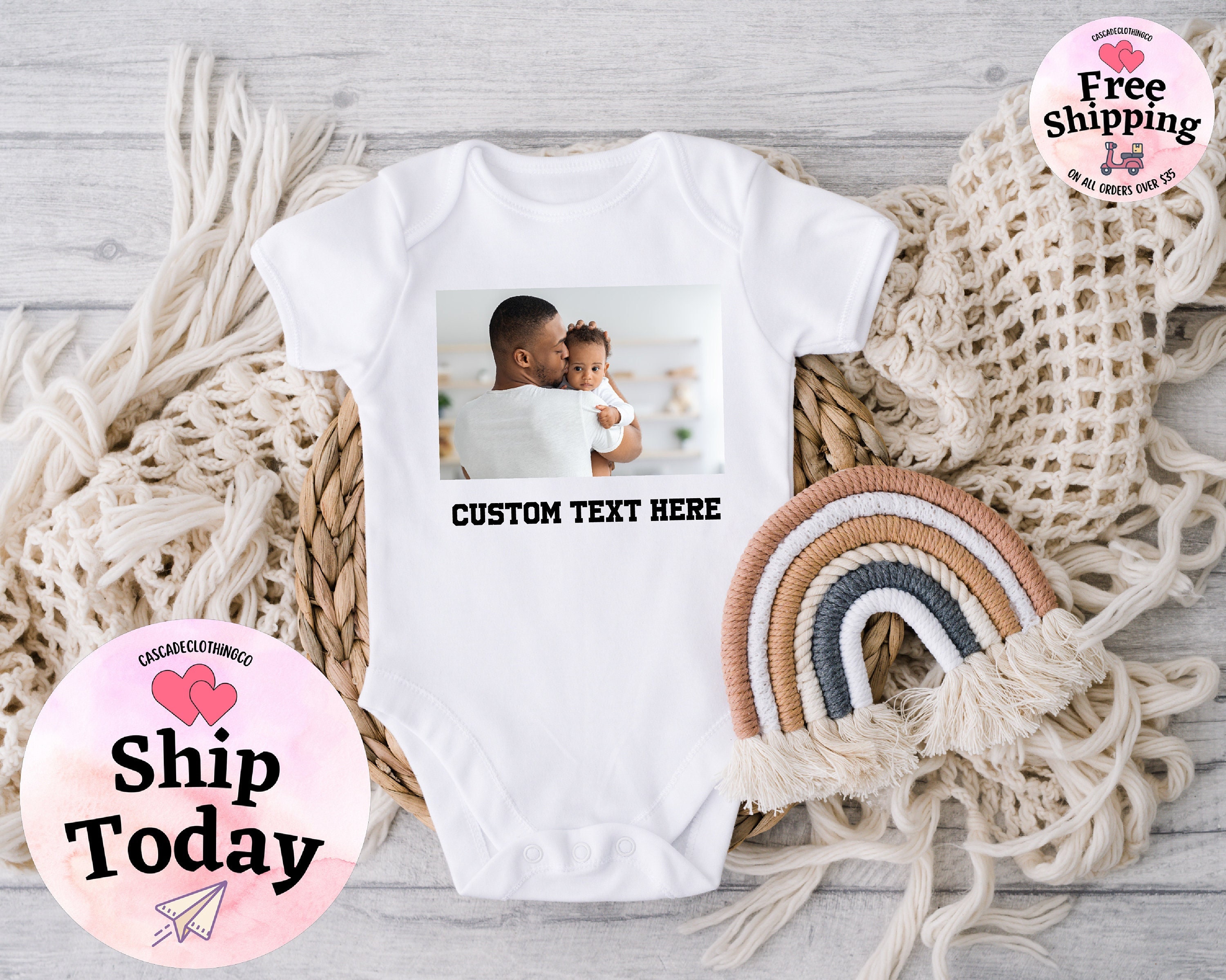 Baby onesies with company logo hot sale