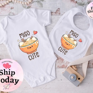 Miso Cute Onesie®, Baby Shower Gift, Cute Baby Onesies®, Newborn, Unisex Baby Clothes, Baby Shower Gift, Unisex Baby Clothes, Hipster Baby image 3