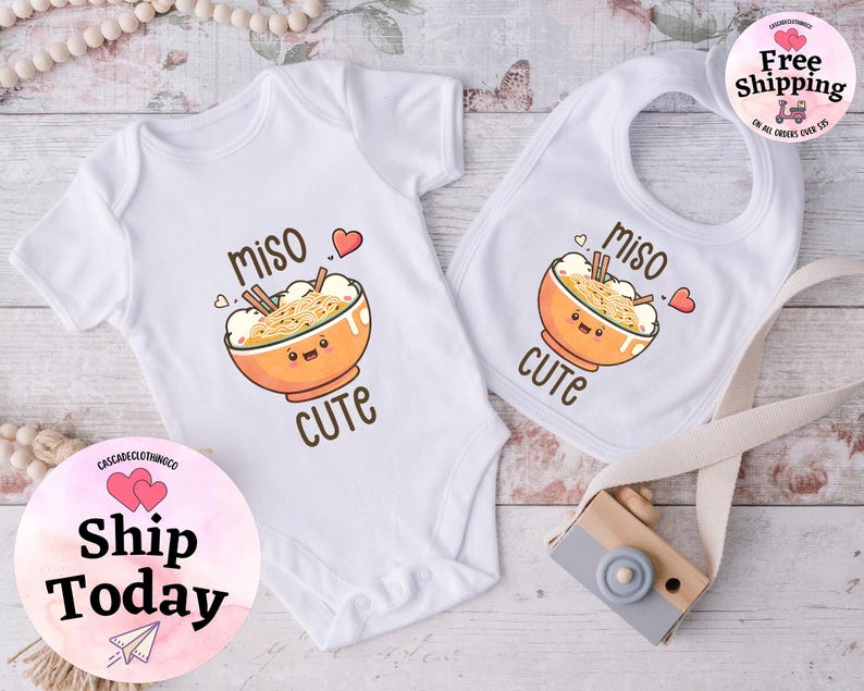Miso Cute Onesie®, Baby Shower Gift, Cute Baby Onesies®, Newborn, Unisex Baby Clothes, Baby Shower Gift, Unisex Baby Clothes, Hipster Baby image 3