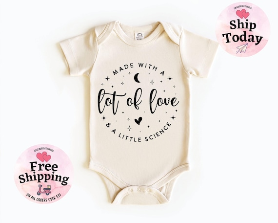 Made With A Lot of Love & A Little Science Onesie®, Pregnancy Announcement, Miracle Baby Bodysuit,IVF Baby Announcement Bodysuit,Baby Reveal