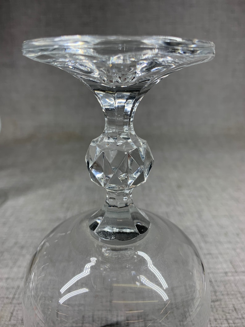 Vintage Etched Floral Water Goblet Set of 6 Water Goblets Flower Etching on Glass Import Association Bohemia Cascade Glasses