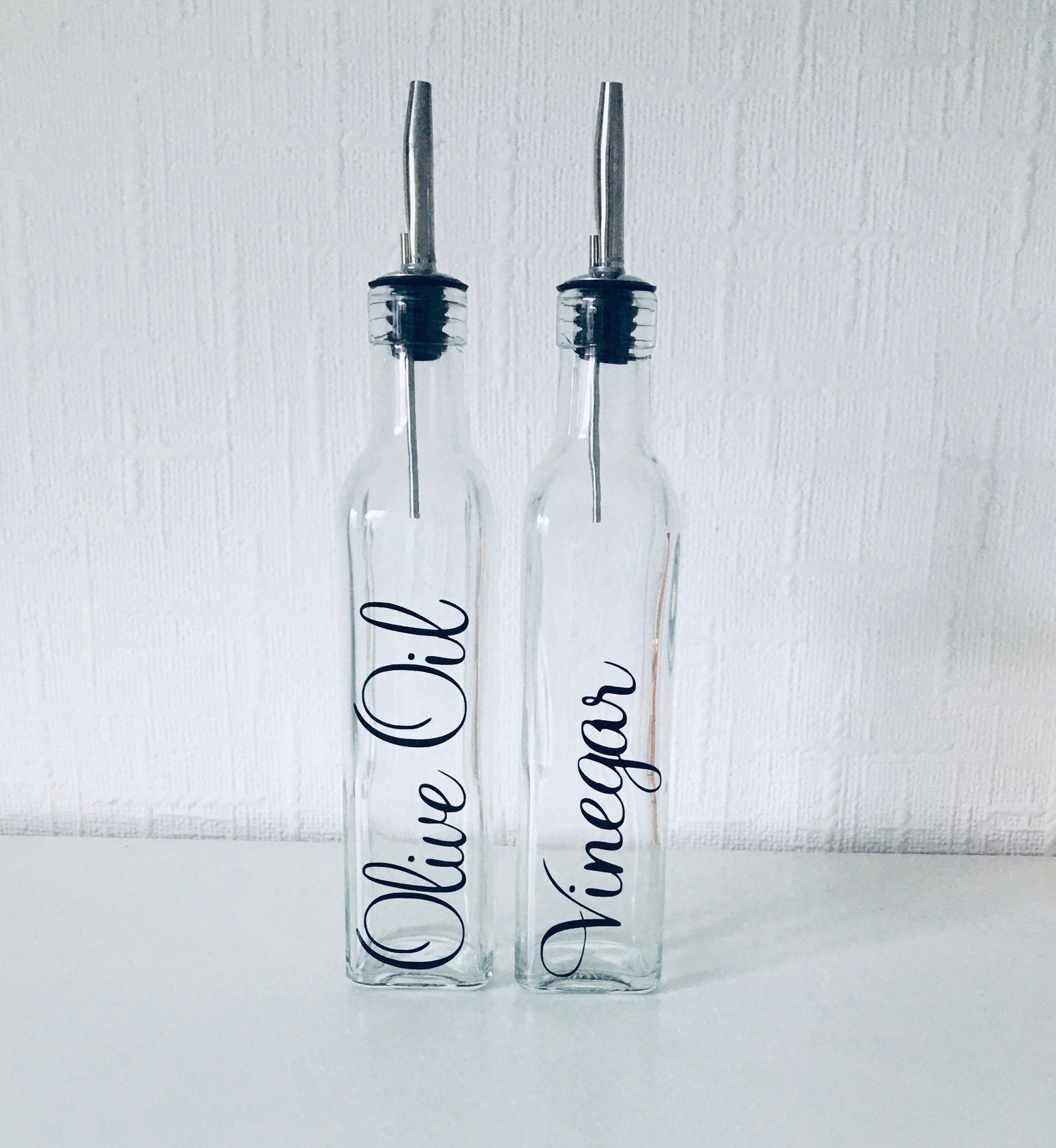 Olive Oil/vinegar Bottles Personalised Glass Pourer Kitchen - Etsy UK