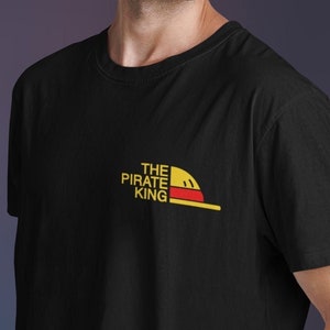 The Pirate King Anime Black T-Shirt | Straw Hat | 1 Piece Luffy Manga T-Shirt