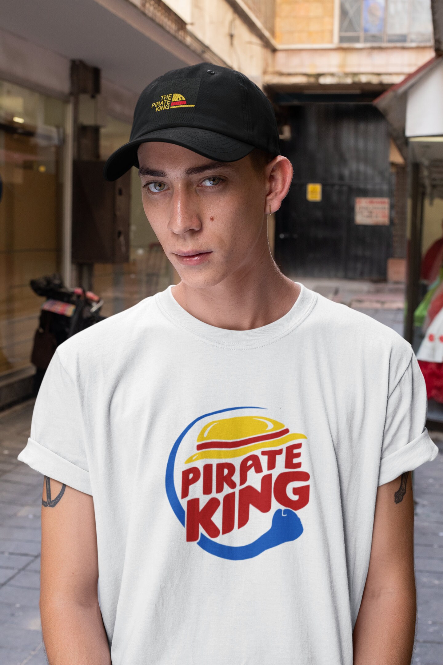 Maglietta The Pirate King - One Piece Ruffy E Zoro - Cotone 190g/m²