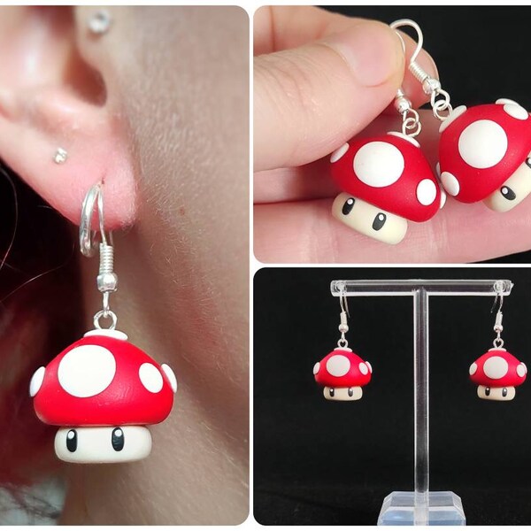 Boucles d'oreilles Champignon Super Mario