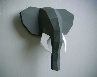 Yona DIY Elefant Papercraft Kit,Low-Poly-3D-Origami-Puzzle für die Dekoration von zu Hause, Kunstwerken und Geschenken