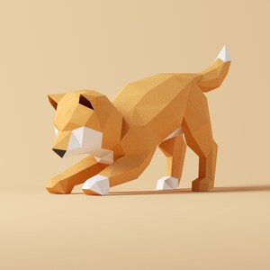 Yona DIY Kit fai-da-te di Papercraft Shiba INU，puzzle origami 3D per decorazione domestica, arte e regali