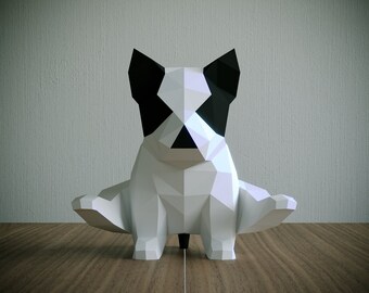 Gymnastic French Bulldog，Papercraft kit, decoration, Home decor, Papercraft dog, Gfit, Decoracion hogar, origami 3D, paper sculpture, animal