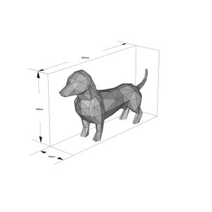 Yona DIY Dachshund Papercraft Kit, Abstract Low Poly 3D Origami Puzzle for Home Decor, Artwork, and Gifts image 7