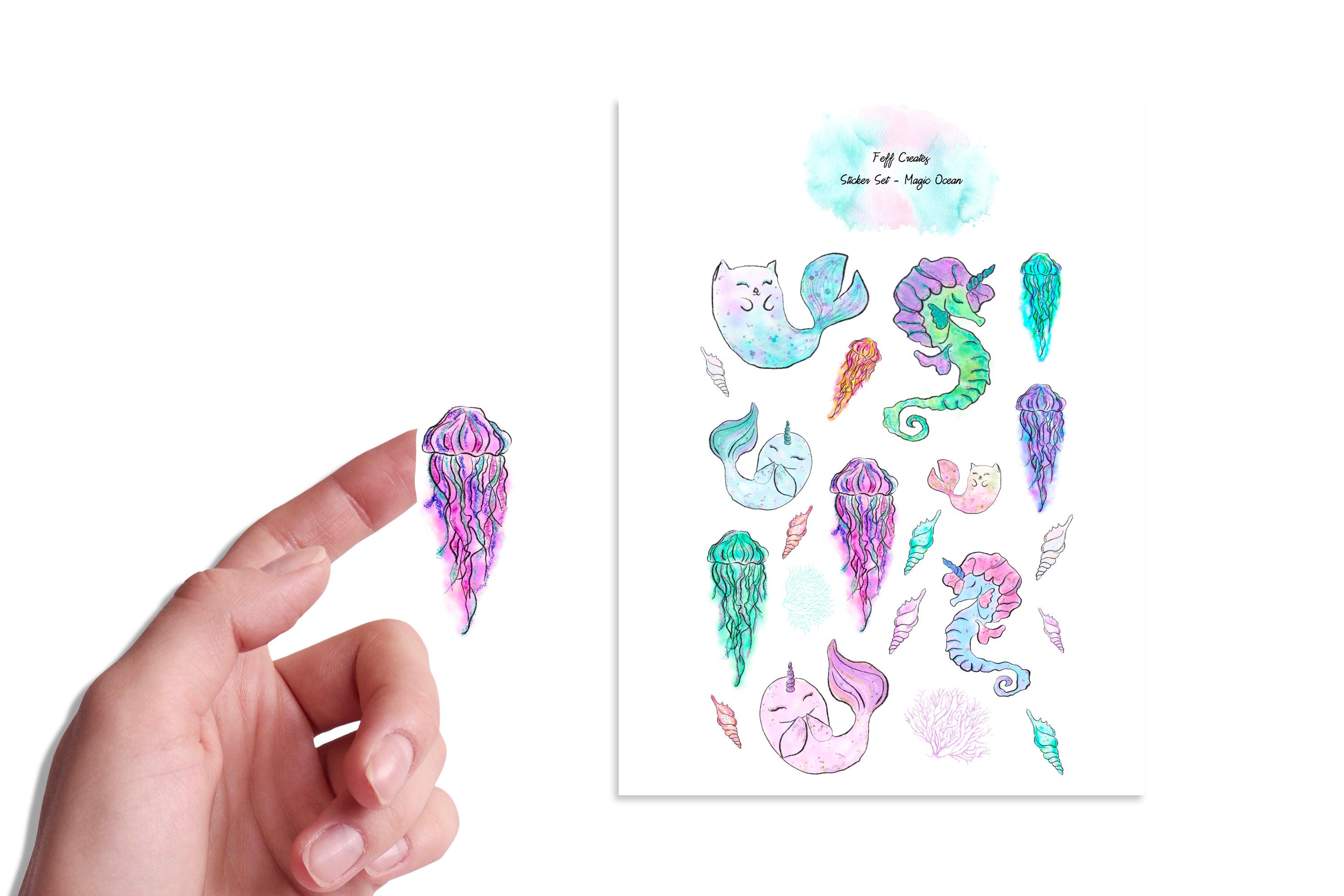 Magic Ocean Sticker Sheet Sea Ocean Stickers for Planners Etsy