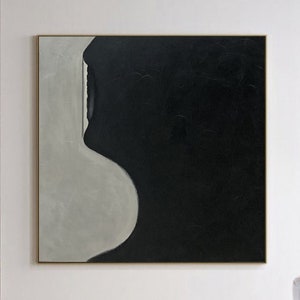 Abstract Minimalist Black and White Paintings On Canvas Acrylic Painting Original Contemporary Wall Art Handmade Painting for Home Decor