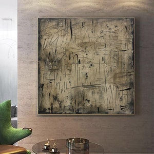 Neutral Textured Abstract Canvas in Earthy Tones Wall Art