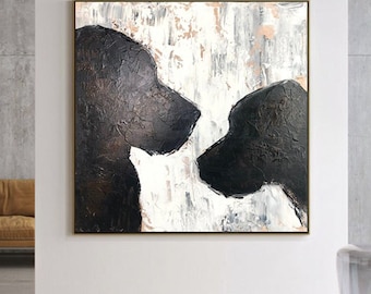Abstract Dog Silhouette Wall Art Modern Pet Lovers Painting