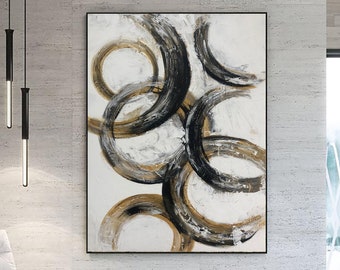 Large Vertical Painting in Brown Tones Contemporary Abstract Minimalist Canvas Art Commissioned for Living Room Wall Decor