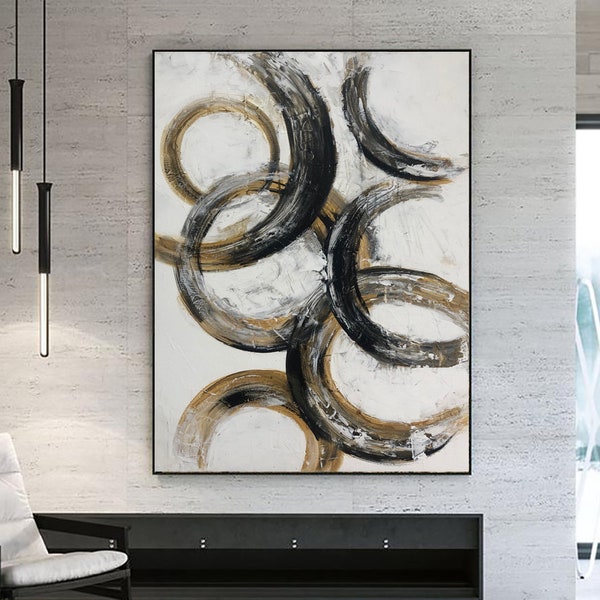 Large Vertical Painting in Brown Tones Contemporary Abstract Minimalist Canvas Art Commissioned for Living Room Wall Decor