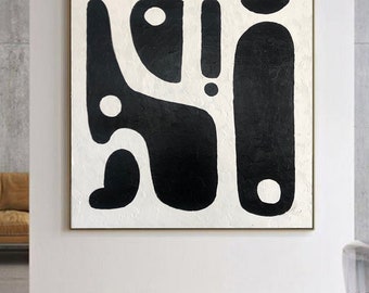 Geometric Abstract Shapes Black and White Wall Art
