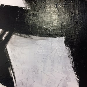 Abstract Black And White Textured Painting On Canvas in Franz Kline Style Large Modern Minimalistic Art for Original Wall Decor from Ukraine image 7