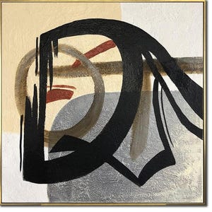 Original Black And White Paintings On Canvas Modern Abstract Minimalist Art Contemporary Oil Painting Handmade Art for Living Room Decor