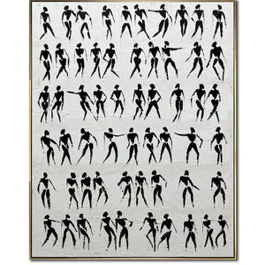 Extra Large Abstract Wall Art Canvas Oil Painting Minimalist Art Silhouettes Paintings Custom Painting Frame Painting Modern Art Original