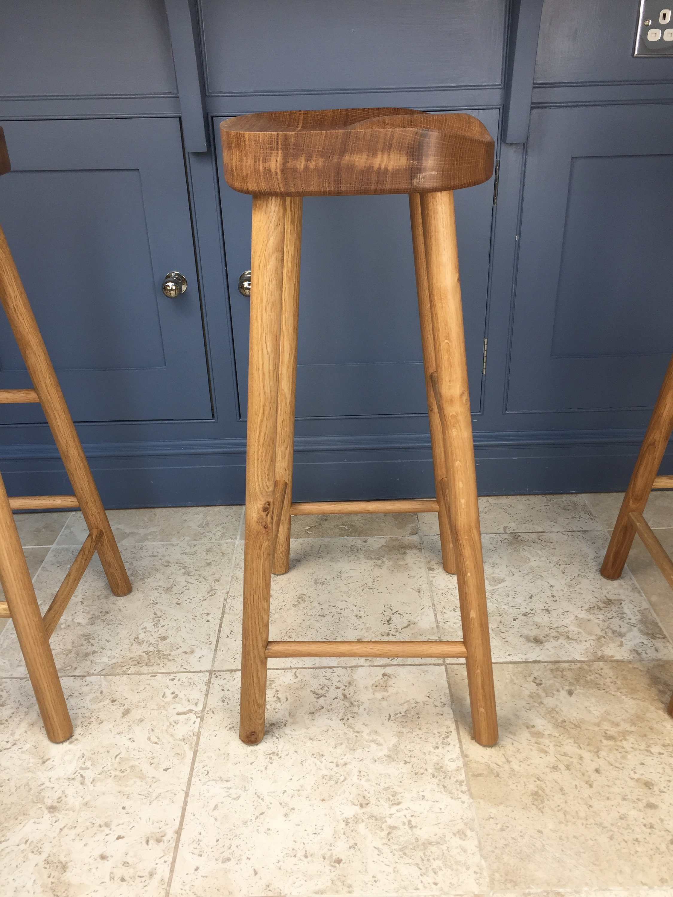 Solid Oak Kitchen Island Stool / MEDIUM Seat / 3 Sizes Etsy