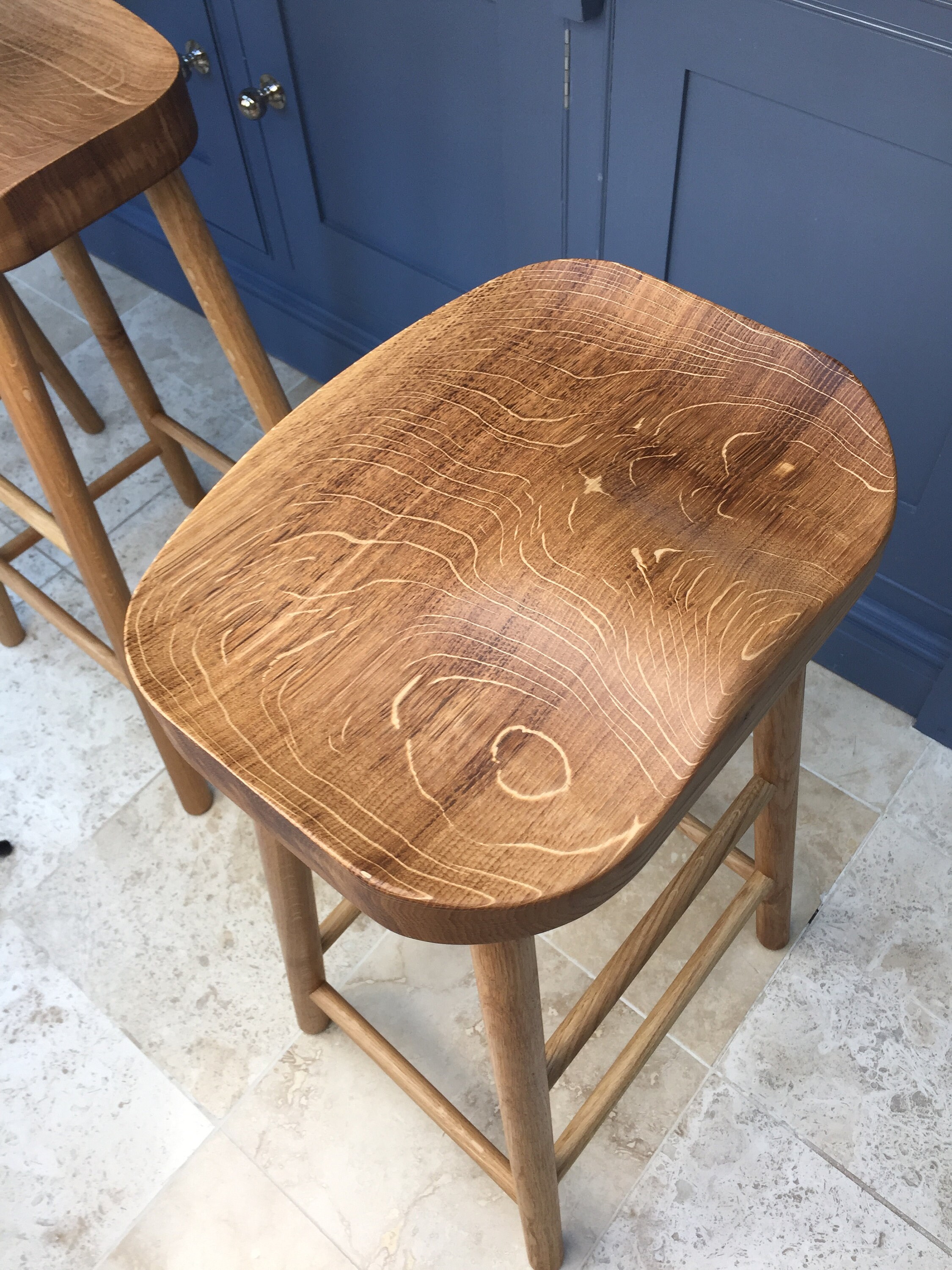 Solid Oak Kitchen Island Stool / MEDIUM Seat / 3 Sizes Etsy