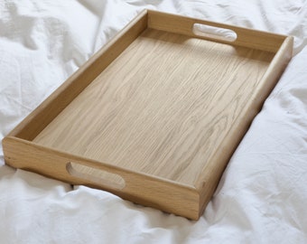 Oak Tray with Handles / Ottoman Tray / Footstool Tray / Serving Tray / Oversized Tray / Gift for couples / UK Handmade