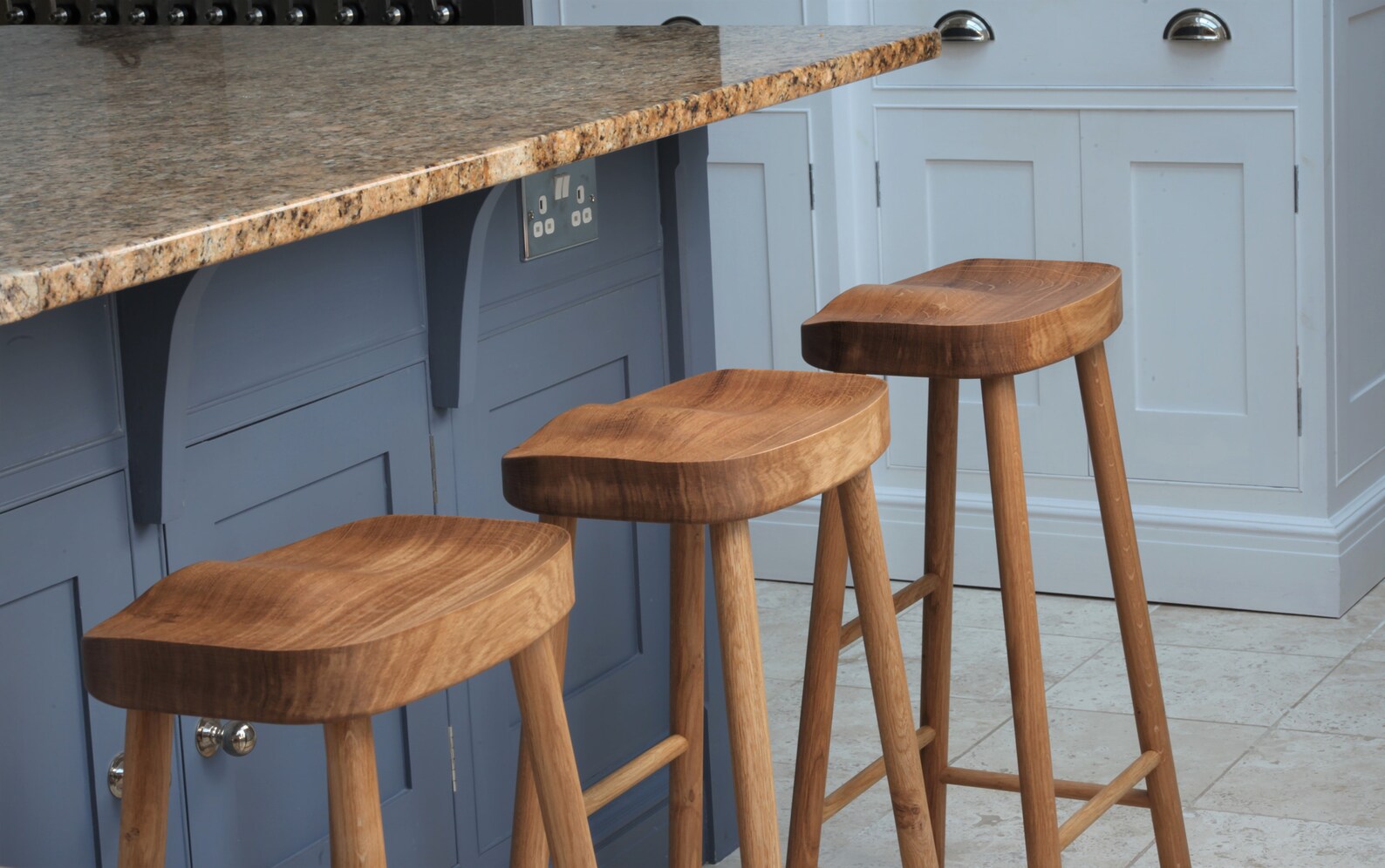 Solid Oak Kitchen Island Stool / MEDIUM Seat / 3 Sizes Etsy