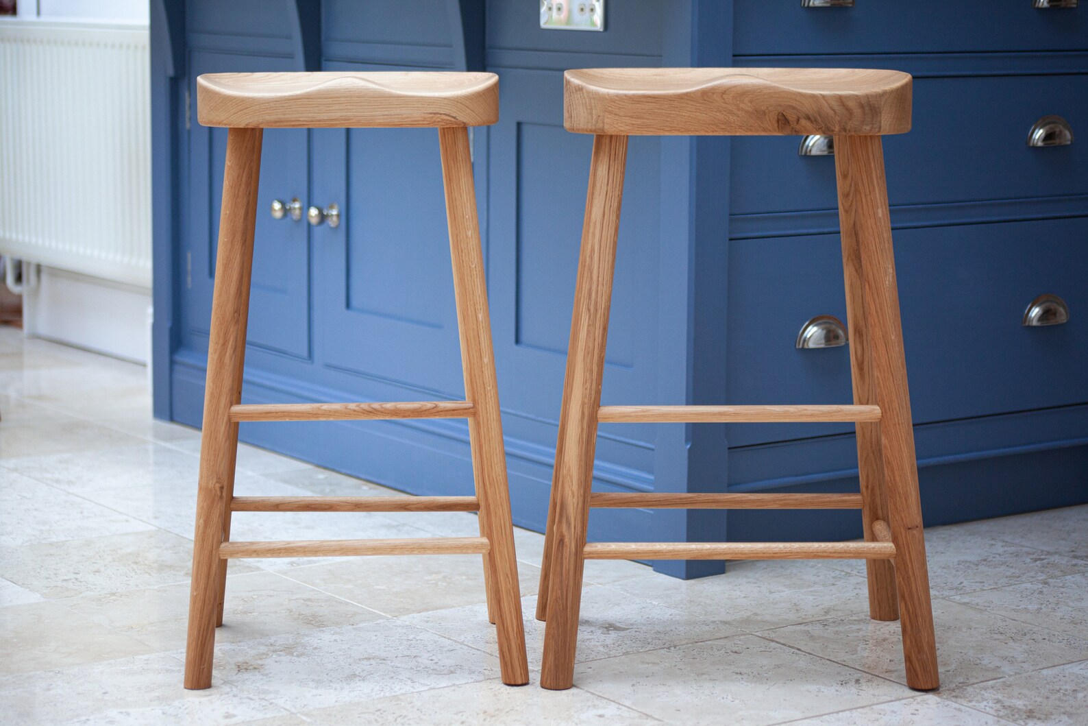 Solid Oak Kitchen Island Stool / LARGE Seat / 2 Sizes Etsy