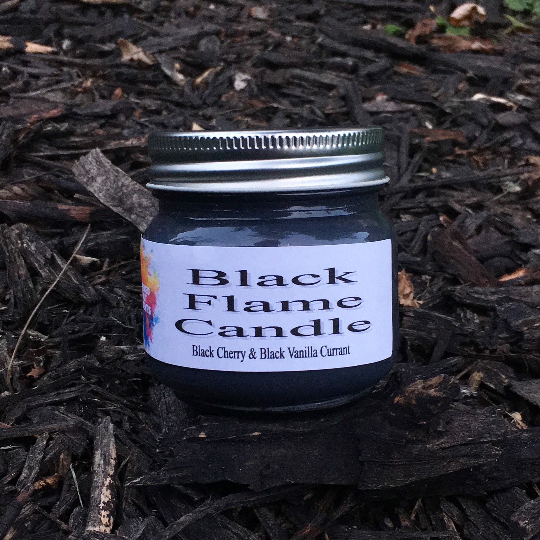 Black Flame Candle Etsy