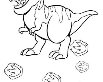Libro para colorear de dinosaurios para niños, más de 70 páginas (descarga digital)