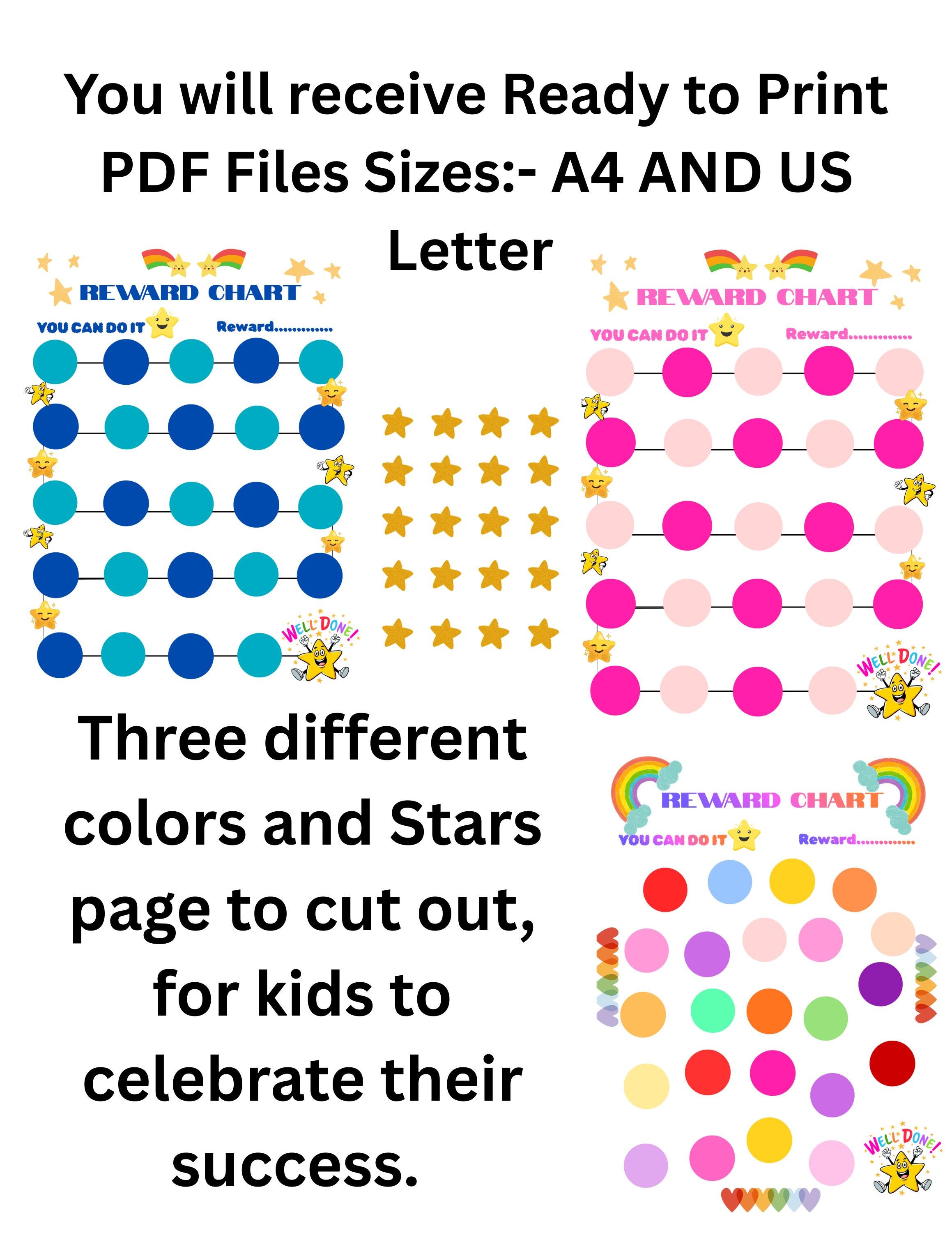 Reward Chart Color Reward Chart Printable, Toddler Behavior Chart, Kids Reward Chart ...