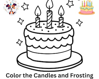 Pacote de atividades de aniversário infantil, páginas para colorir e jogos (download digital)
