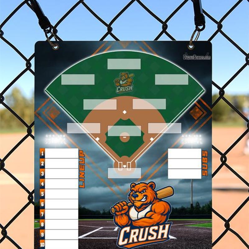 9"x12" Metal Custom Dugout Lineup Board