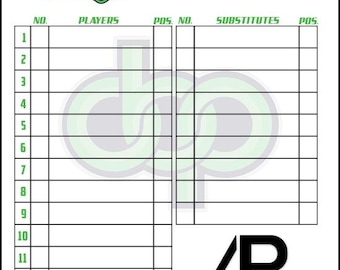 Custom Lineup Cards Baseball or Softball - 4 Part Carbonless
