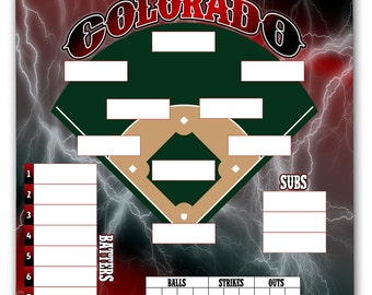 9"x12" Metal Custom Dugout Lineup Board