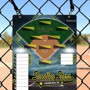 9&quot;x12&quot; Metal Custom Dugout Lineup Board