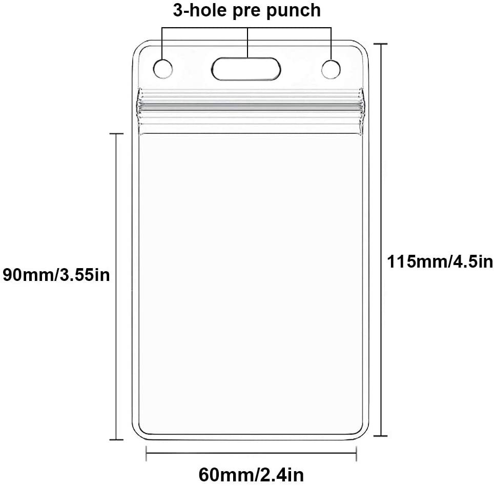 ID Badge Sleeve Vertical or Horizontal Waterproof Etsy