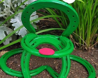 Handgefertigte Hufeisen Frosch Skulptur - Rustikale Gartendekoration