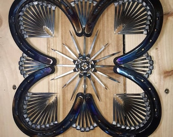 Horseshoe Wall Hanging Art Decor accented with Horseshoe Nails