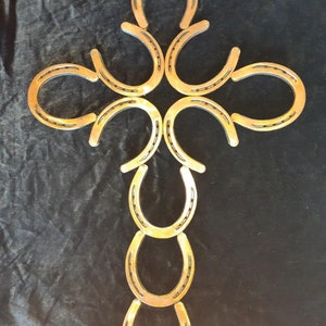 Horseshoe Copper Cross Wall Hanging Rustic Religious