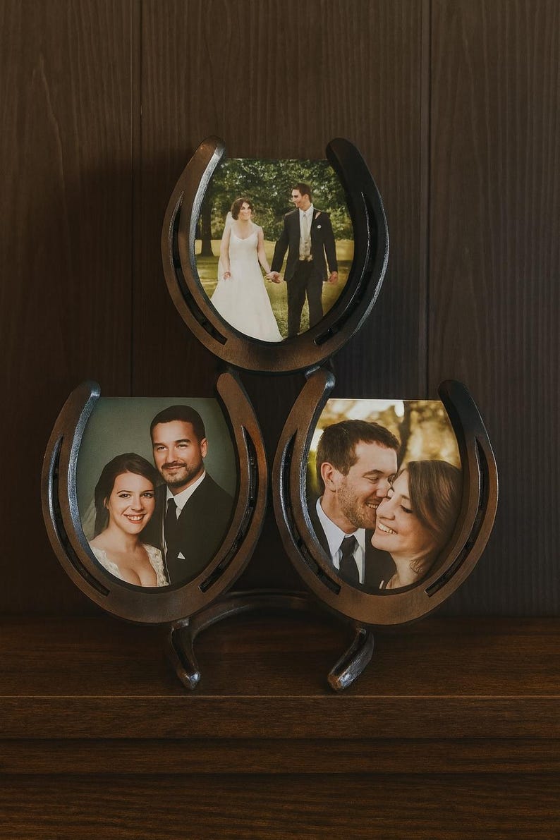 Rustic Horseshoe Picture Frame – Western Farmhouse Photo Holder ...