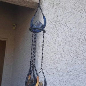 Horseshoe Hanging Wind "UnChime" Accented with Horseshoe Nails