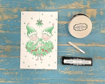 Funny Christmas Card / ELF / Gifting Card / Rolling Tray / Rolling Papers / Puff Card / Weed Card / Weed Accessory / Stoner Card