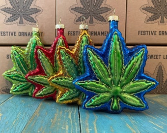 420, Hemp Leaf Christmas Ornament, Ganja, Weed