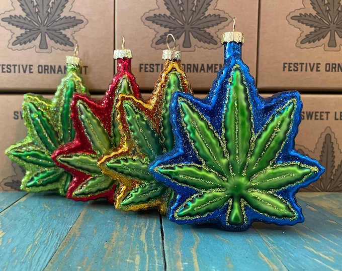 420, Hemp Leaf Christmas Ornament, Ganja, Weed
