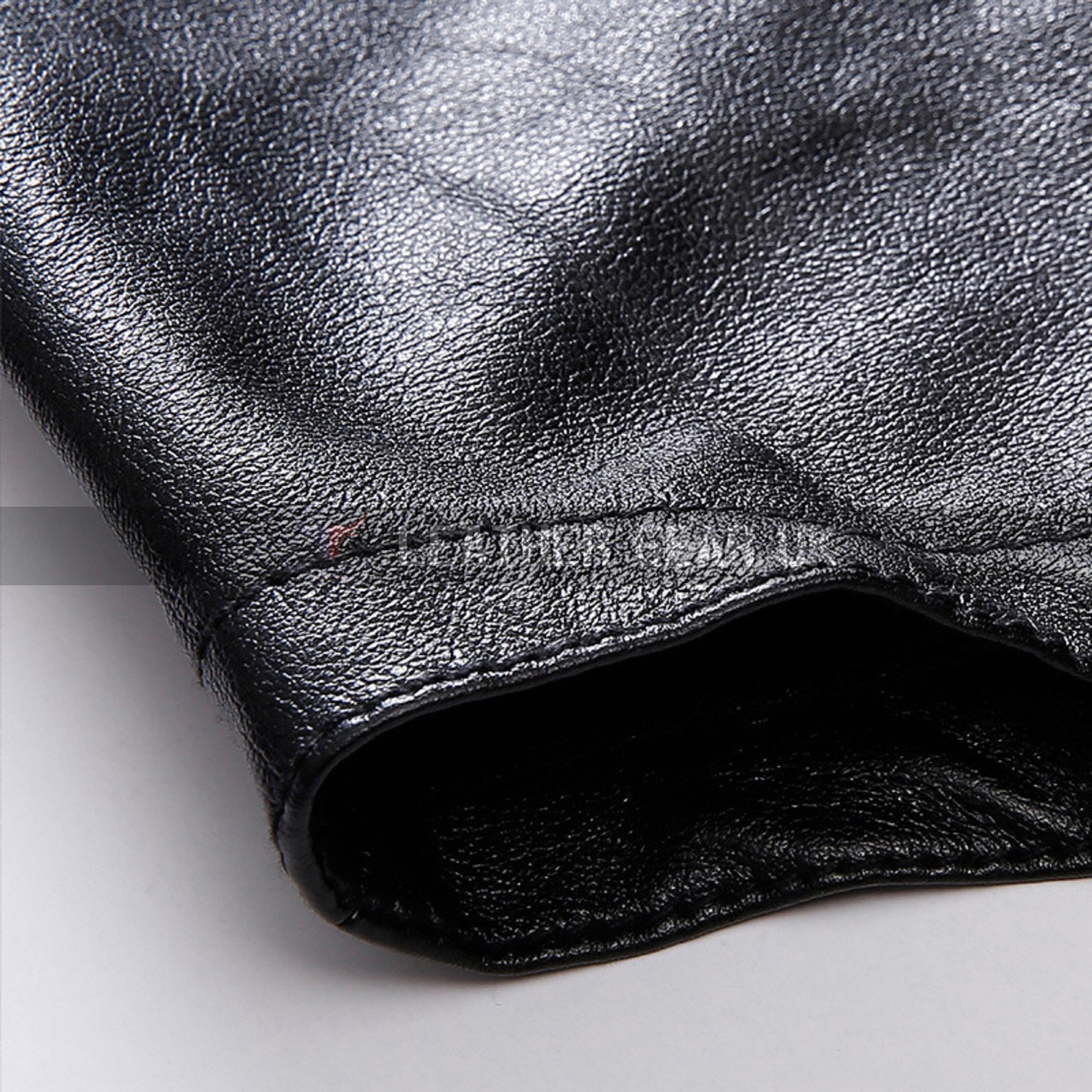 Mens Sleeveless Shirt Soft Sheep Black Leather T-Shirt - TS-S