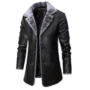 Mens long sheepskin clearance coat